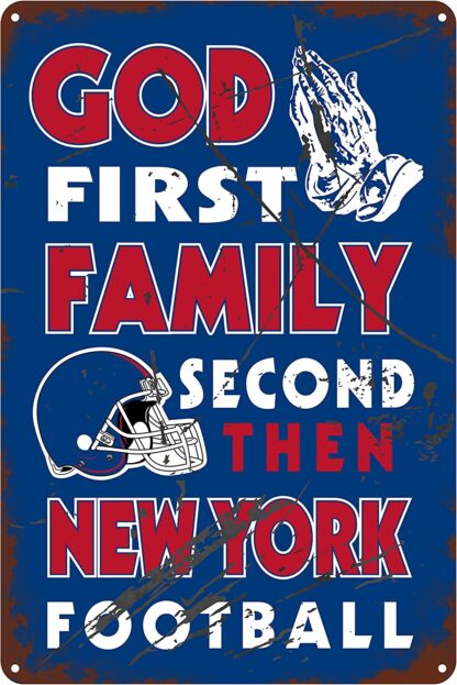 8x12 inch Vintage God first Family second Then football Tin Sign