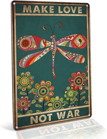 8x12 inch Vintage Tin Sign,Dragonfly Poster,Dragonfly Room Decor