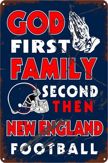 8x12 inch Vintage God first Family second Then football Tin Sign