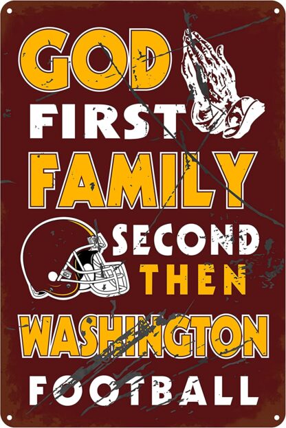 8x12 inch Vintage God first Family second Then football Tin Sign