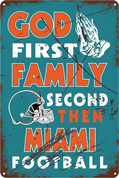 8x12 inch Vintage God first Family second Then football Tin Sign