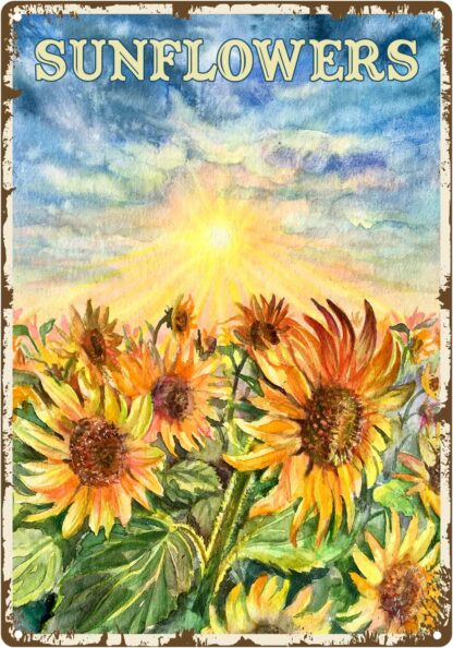 Sunflowers Tin Sign 8 x 12 inch